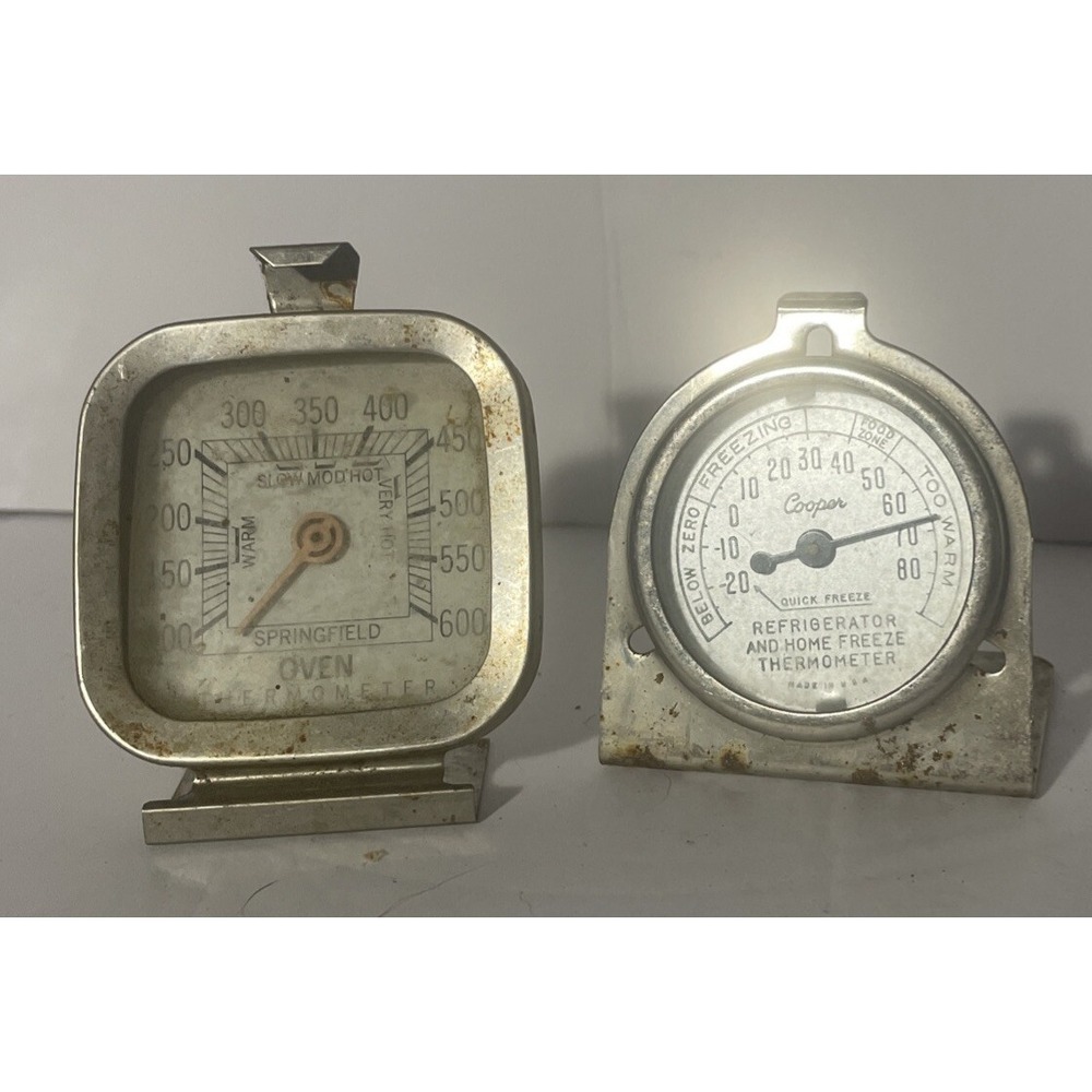 Vintage‎ Springfield Oven Thermostat And Cooper Refrigerator And Freezer Thermom